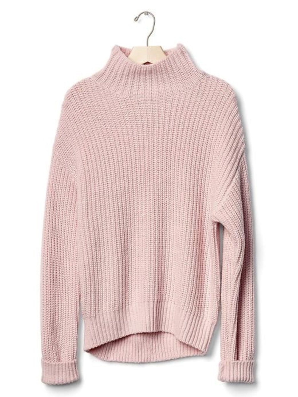 Gap Baby Pink Mock Neck Chunky Knit Sweater